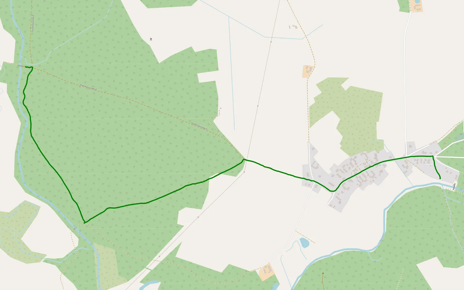 Mapa trasy Re - 2.8 km trasy offroad, Powiat Białogardzki