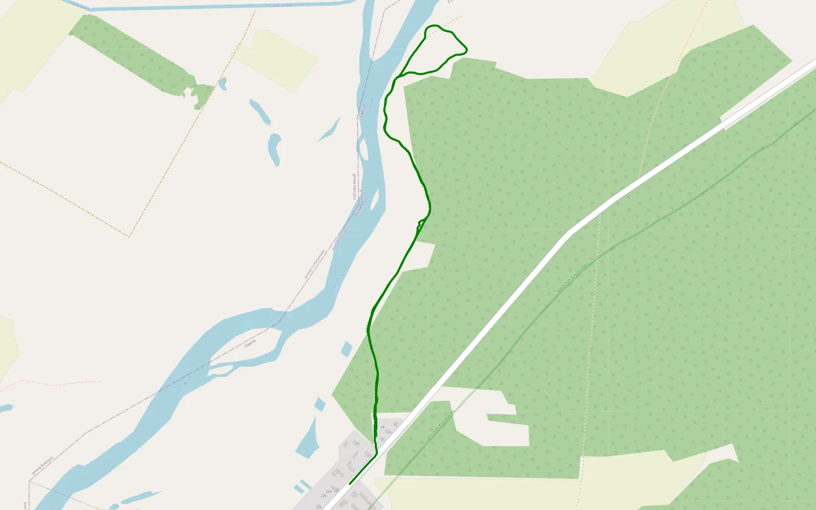 Map of Gapinin - 2.1 km offroad trail, Opoczno County