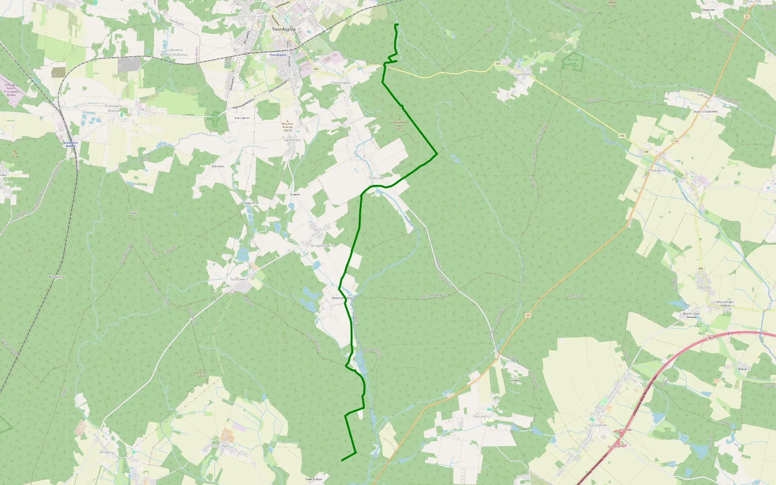 Map of Lala - 12.4 km offroad trail, Oleśnica County