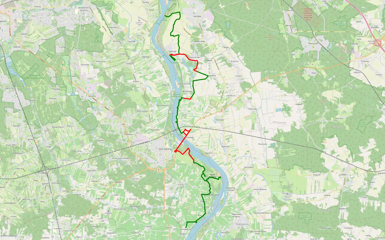 Map of 3 trasa - 32 km offroad trail, Otwock County