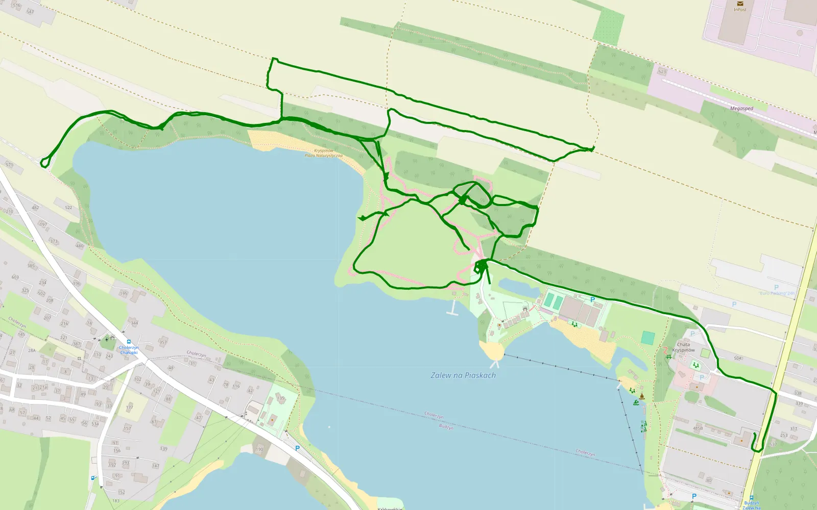 Mapa trasy Kryspinów - Budzyń - 6 km trasy offroad, Powiat Krakowski