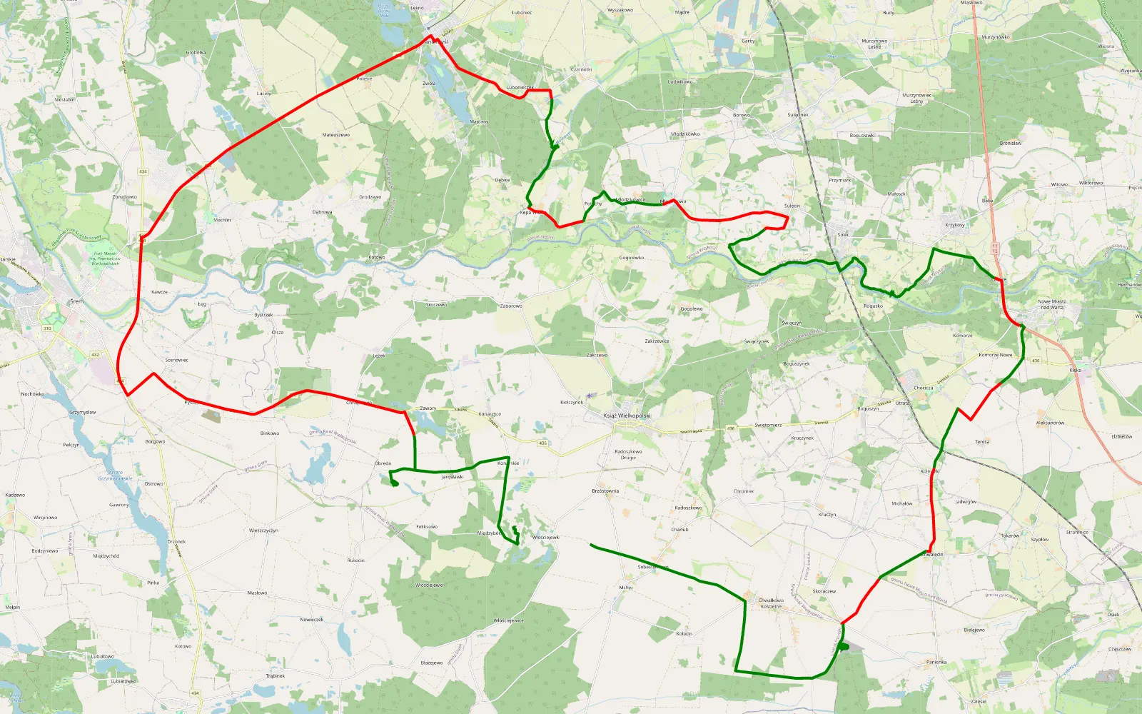 Mapa trasy Wyprawa z Autodrom 4x4 - 83.8 km trasy offroad, Powiat Średzki