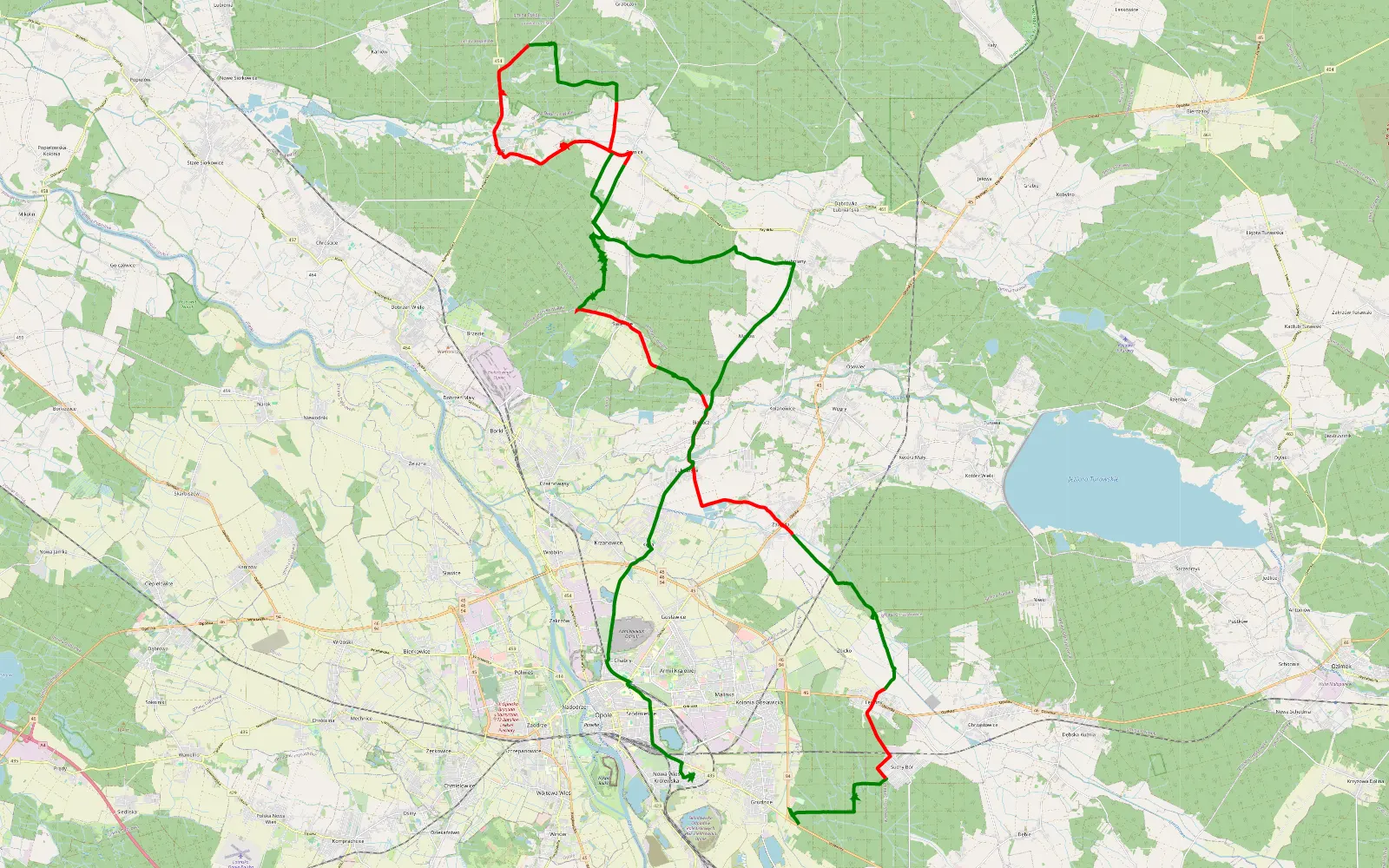 Map of Nwk - Zawada - Kup - Łubaniany - 51.3 km offroad trail, Opole County