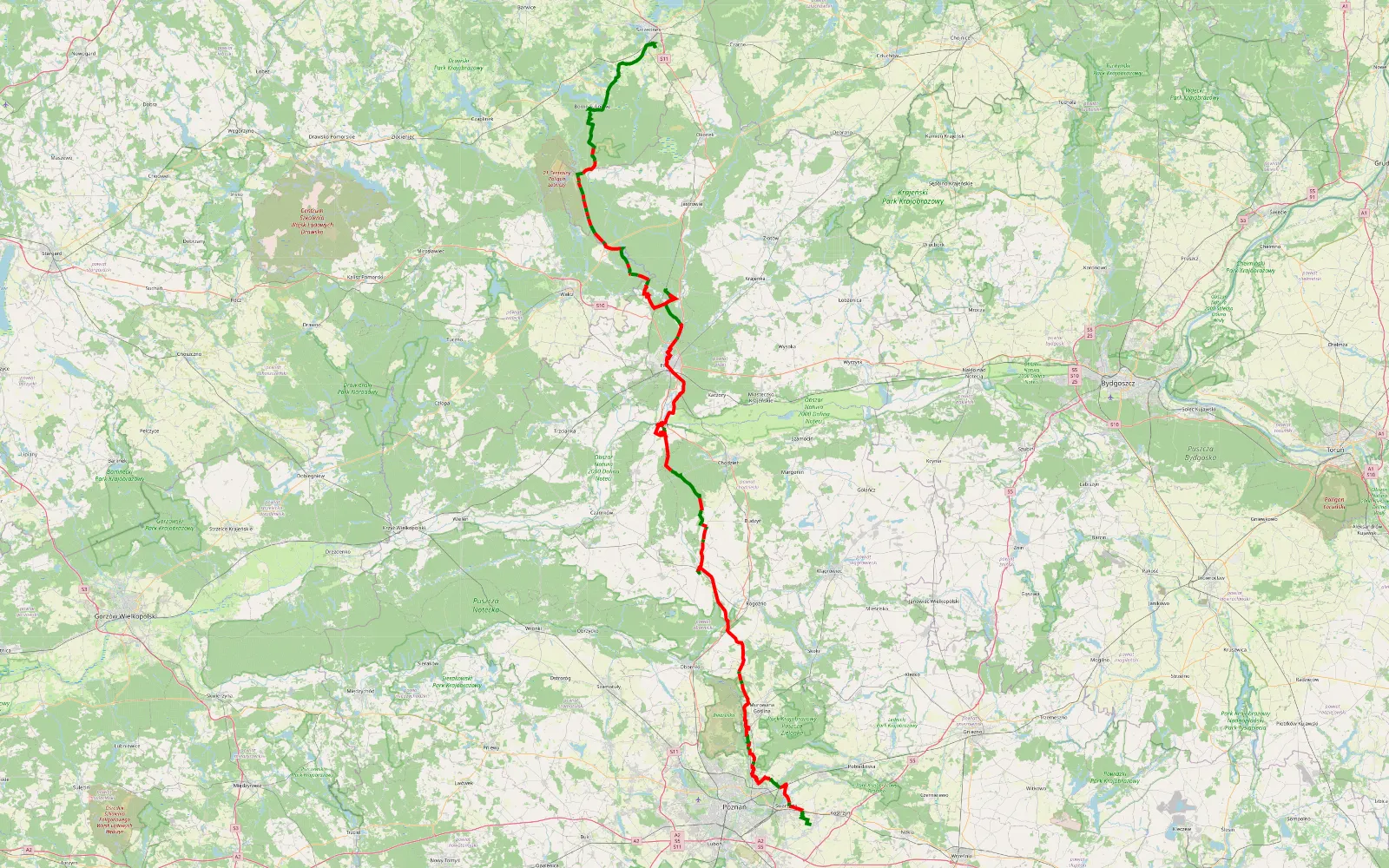 Map of Siekierki Małe - Szczecinek by Miki - 204.7 km offroad trail, Piła County