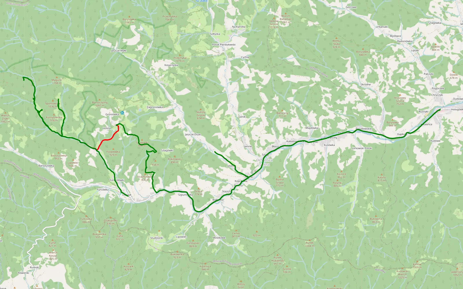 Map of Zima - 11.1 km offroad trail, Nowy Targ County
