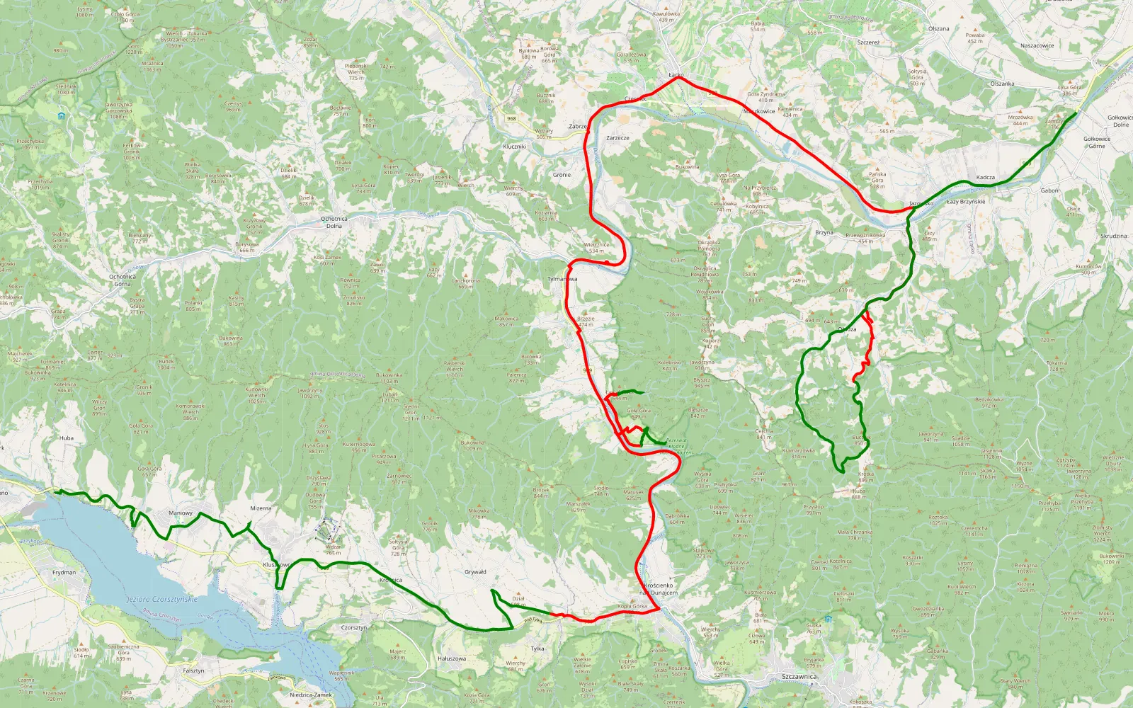 Map of A - 47.4 km offroad trail, Nowy Targ County