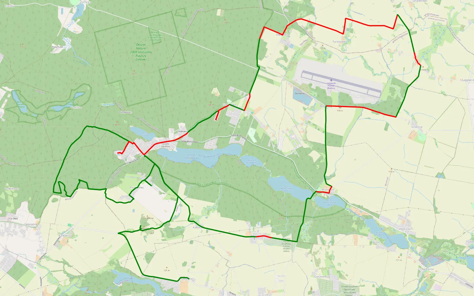 Map of Kołata Tuczno - 41 km offroad trail, Poznań County
