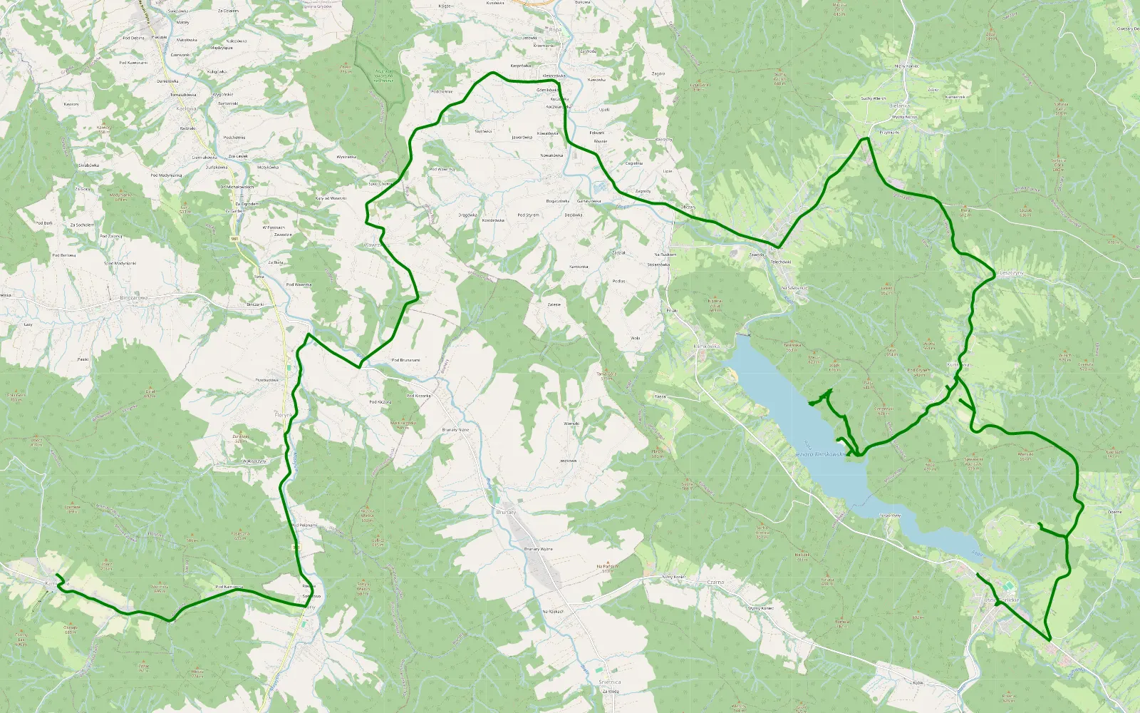 Map of Uście Gorlickie - Kamianna - 7.8 km offroad trail, Gorlice County