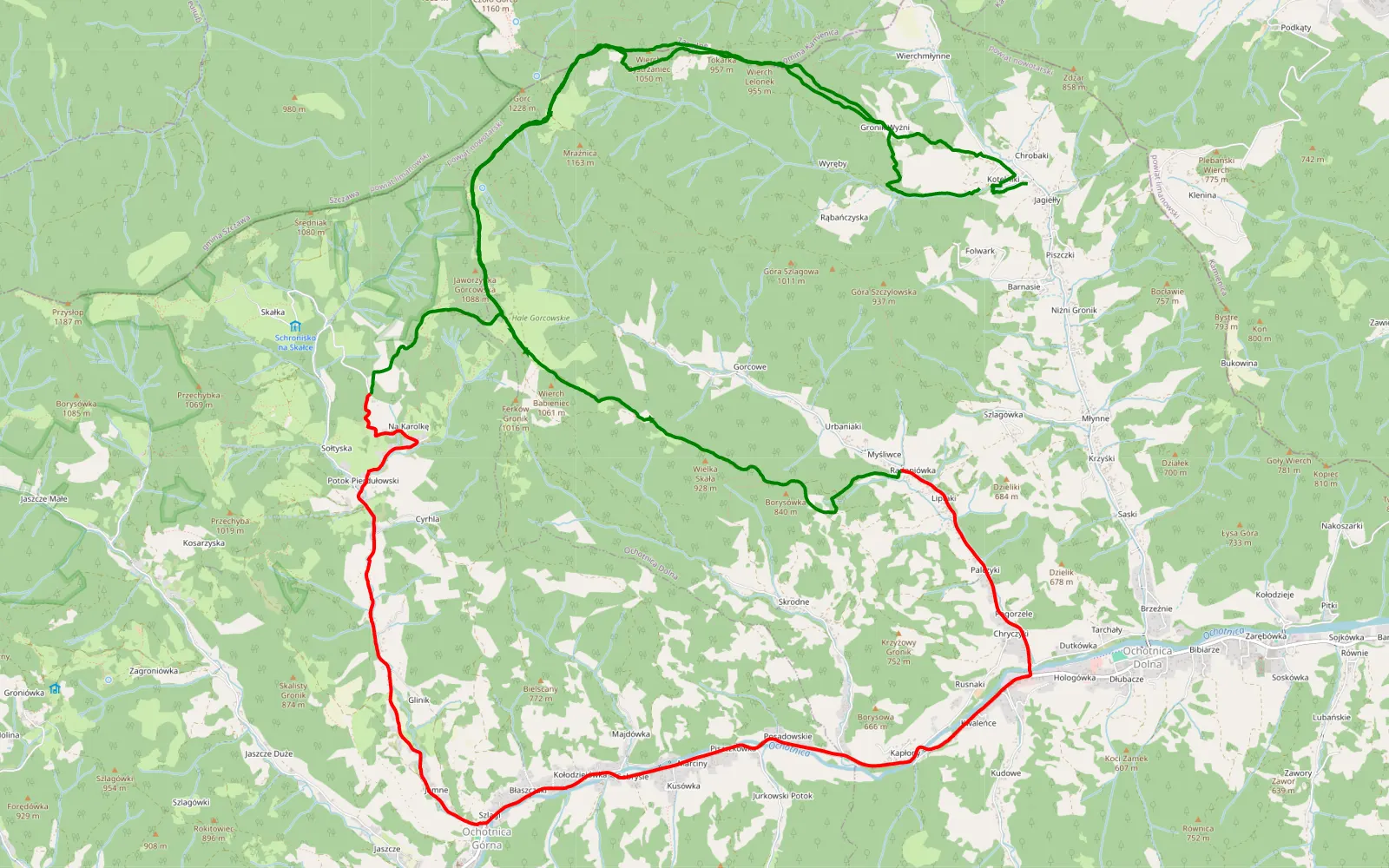 Map of Zasadne 1 - 30 km offroad trail, Nowy Targ County