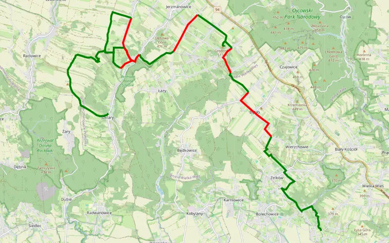 Ujazd - Zelków - Łazy - Szklary