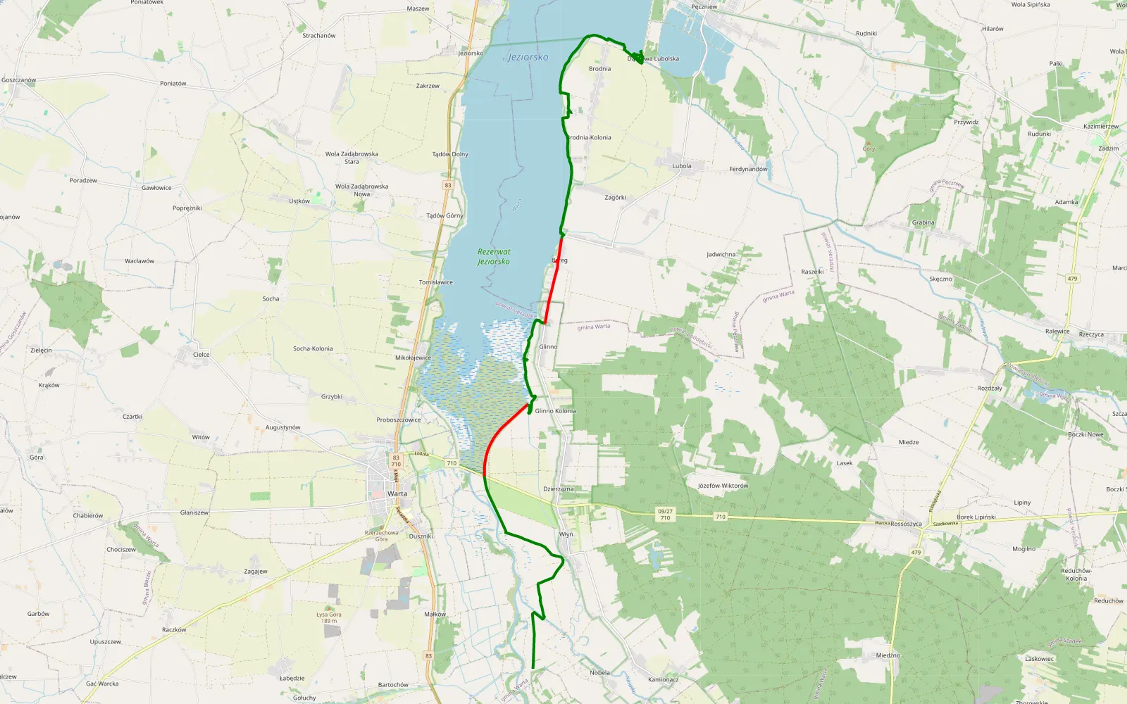 Mapa trasy Trasa offroad 20.8 km, Powiat Sieradzki - 20.8 km trasy offroad, Powiat Sieradzki