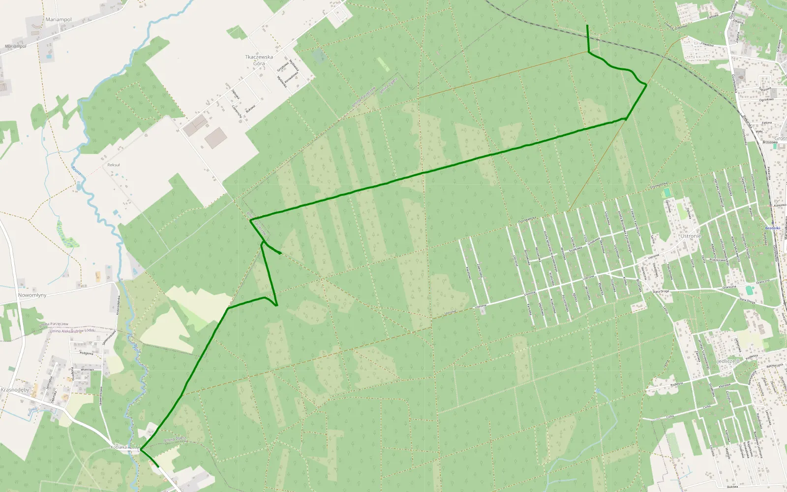 Map of Niedzielny chill - 6 km offroad trail, Zgierz County