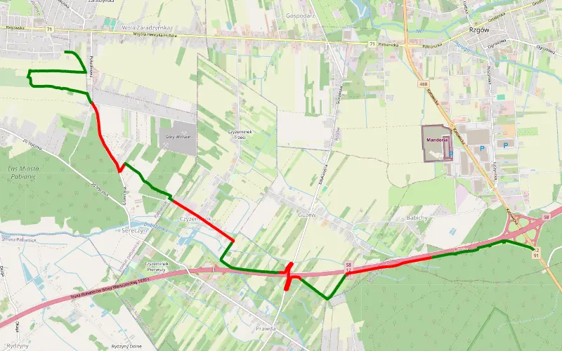 Bezdroża i połączenia dróg serwisowych