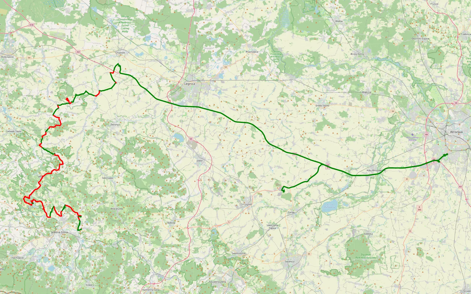 Mapa trasy Subaru Rusko Trophy 2013 - 95.2 km trasy offroad, Powiat Lwówecki