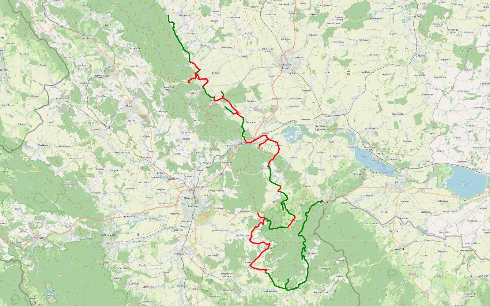 Map of Koltina Kłodzka BFG 17 - 83.4 km offroad trail, Ząbkowice Śląskie County