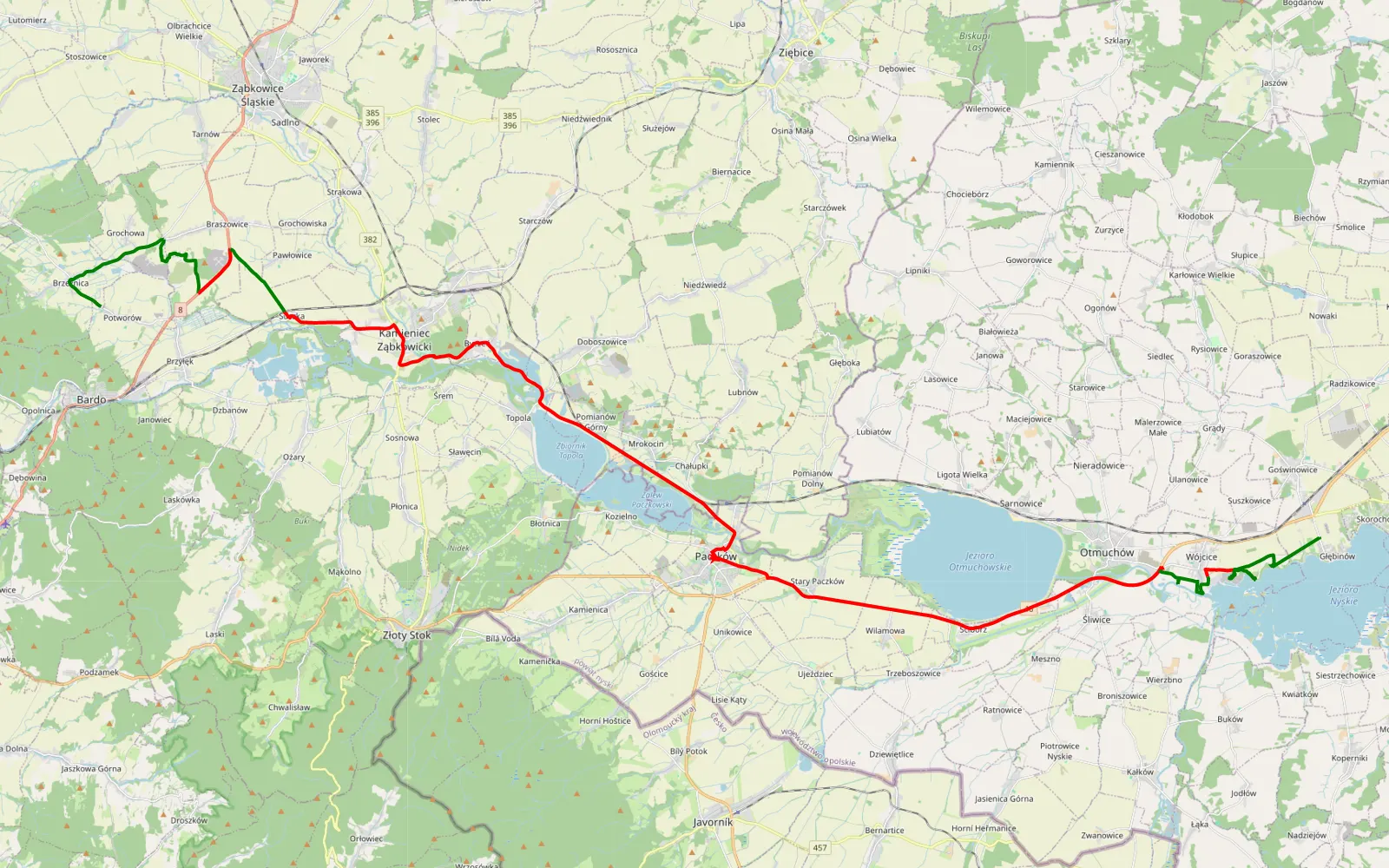 Map of Rietków - Głębinów - 47.7 km offroad trail, Ząbkowice Śląskie County