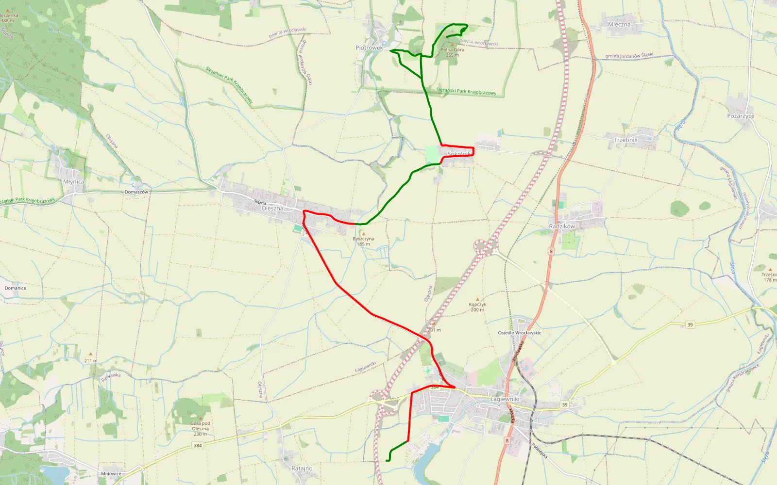 Map of SantaFe na wycieczce. - 12.3 km offroad trail, Dzierżoniów County