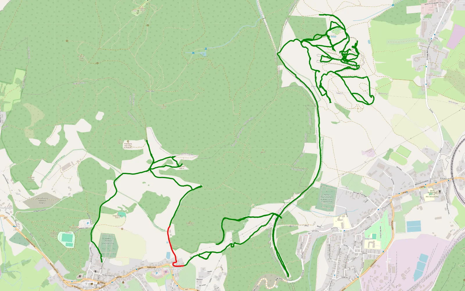 Map of Hałda Wiesław + górki - 21.2 km offroad trail, Wałbrzych