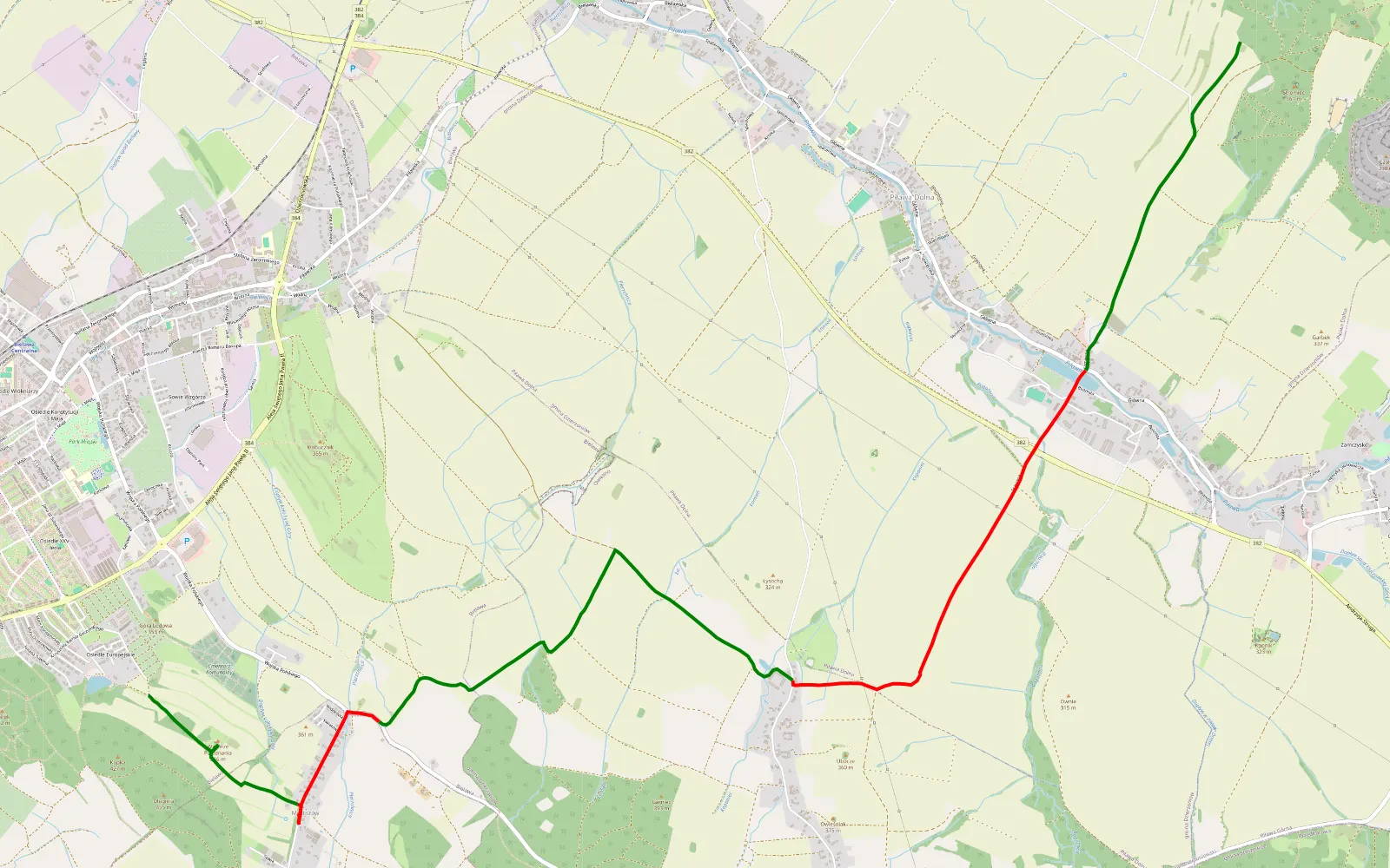 Map of Do Bielawy - 10.5 km offroad trail, Dzierżoniów County