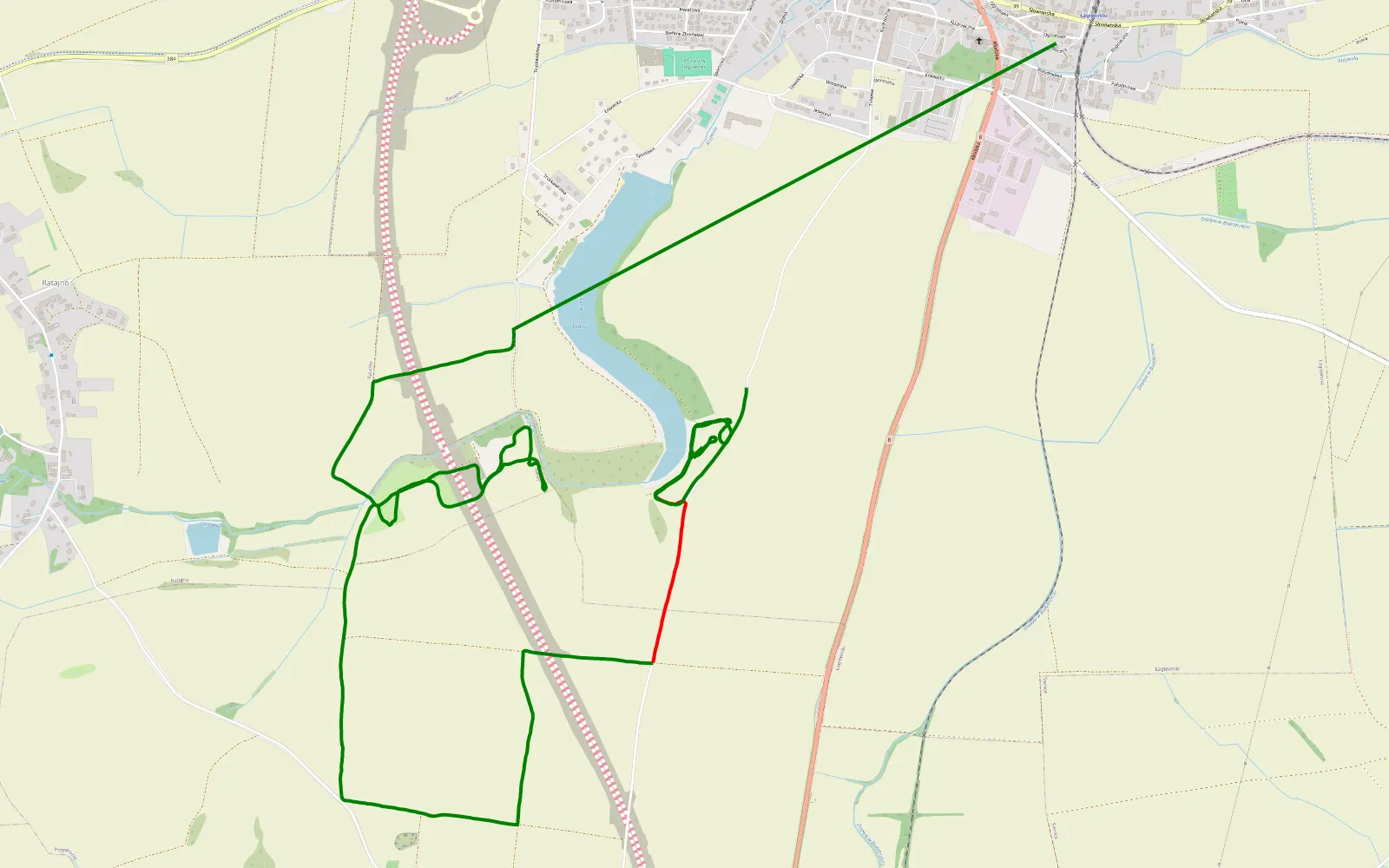 Map of Po szkolna szwędaczka santa fe Łagiewniki - 6.8 km offroad trail, Dzierżoniów County