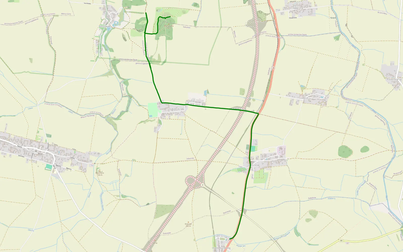 Map of SantaFe zimowo - 3.4 km offroad trail, Dzierżoniów County
