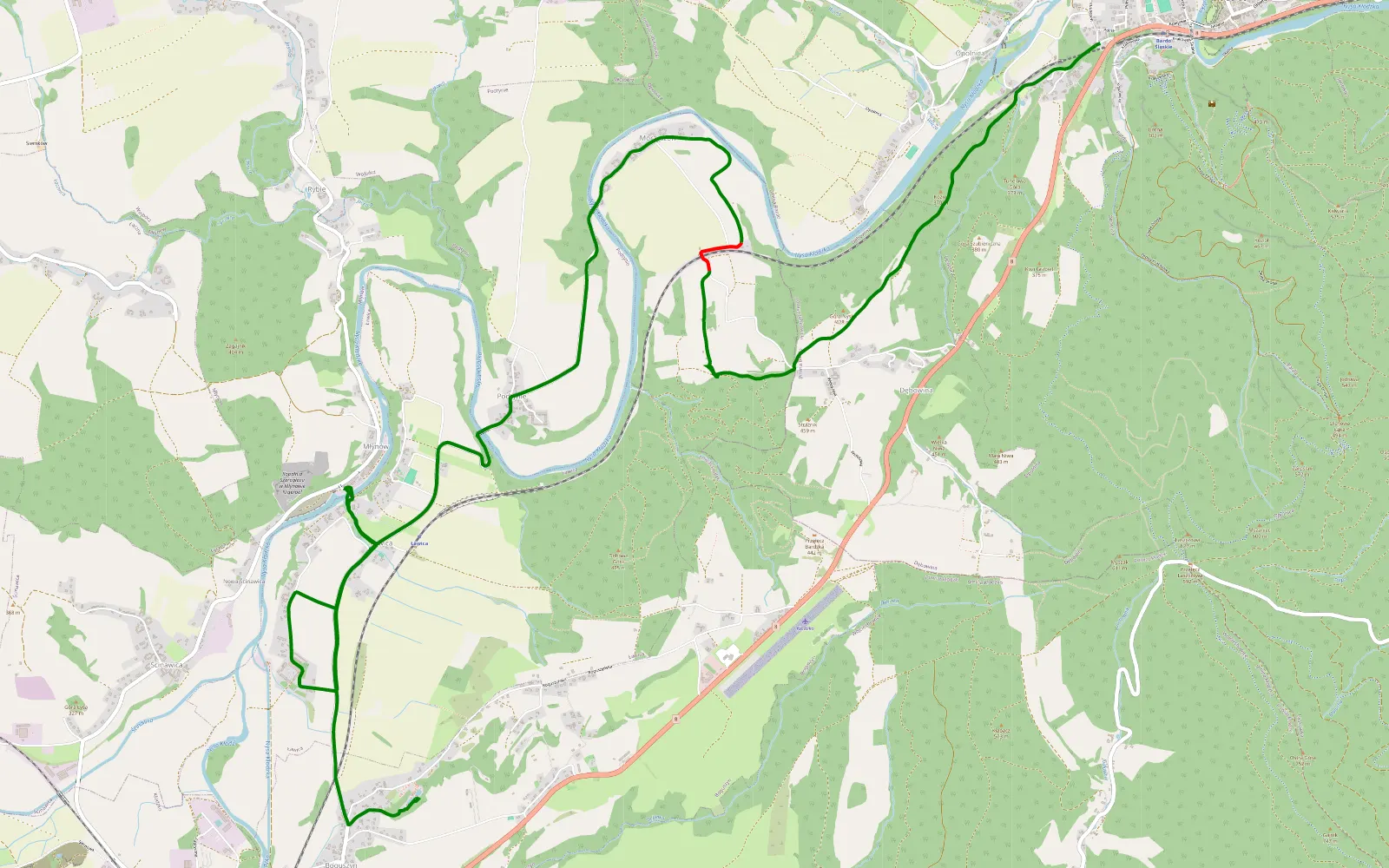 Map of Opolnica - Boguszyn - 5.5 km offroad trail, Ząbkowice Śląskie County