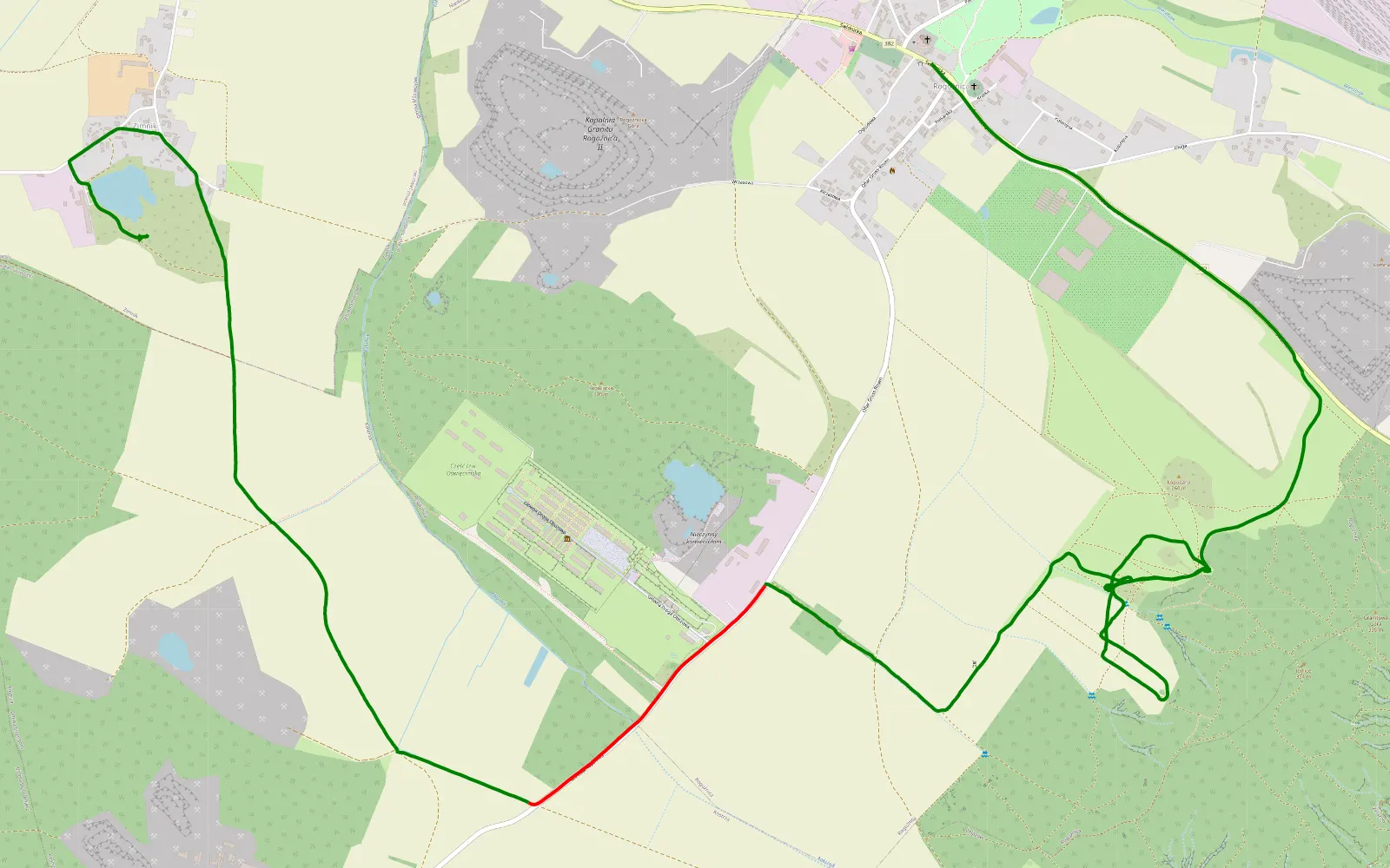 Map of Rogożnica - Niedaszów - 7.7 km offroad trail, Świdnica County