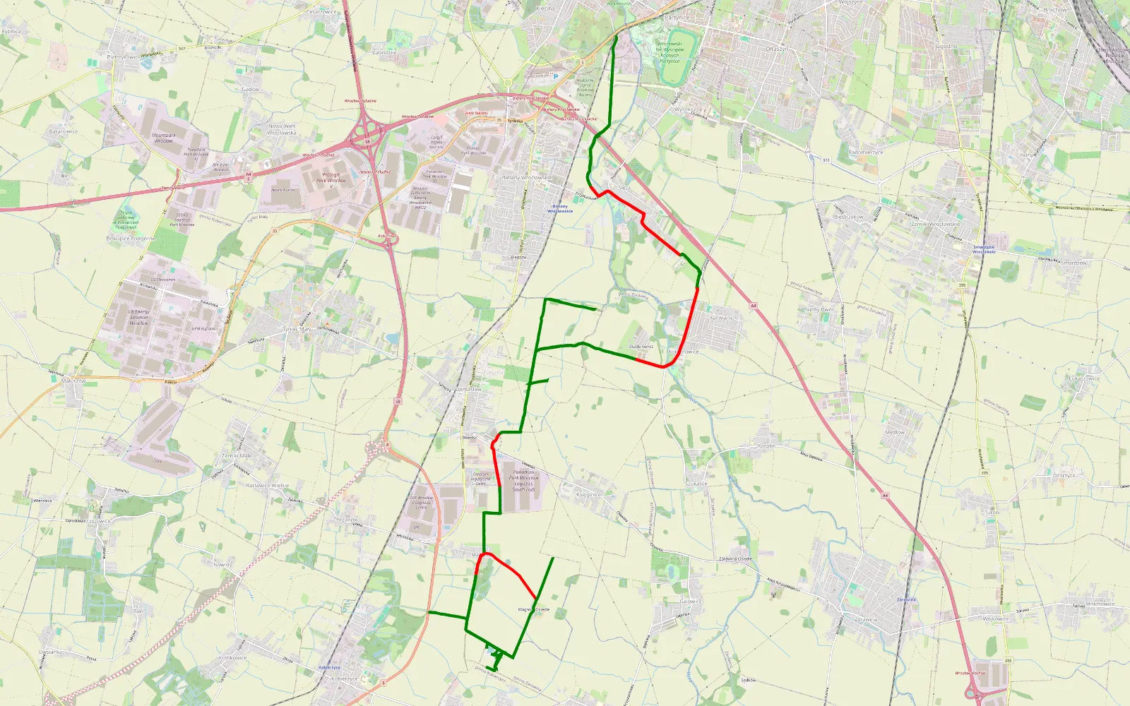 Map of Klecina 3x - 40.5 km offroad trail, Wrocław County