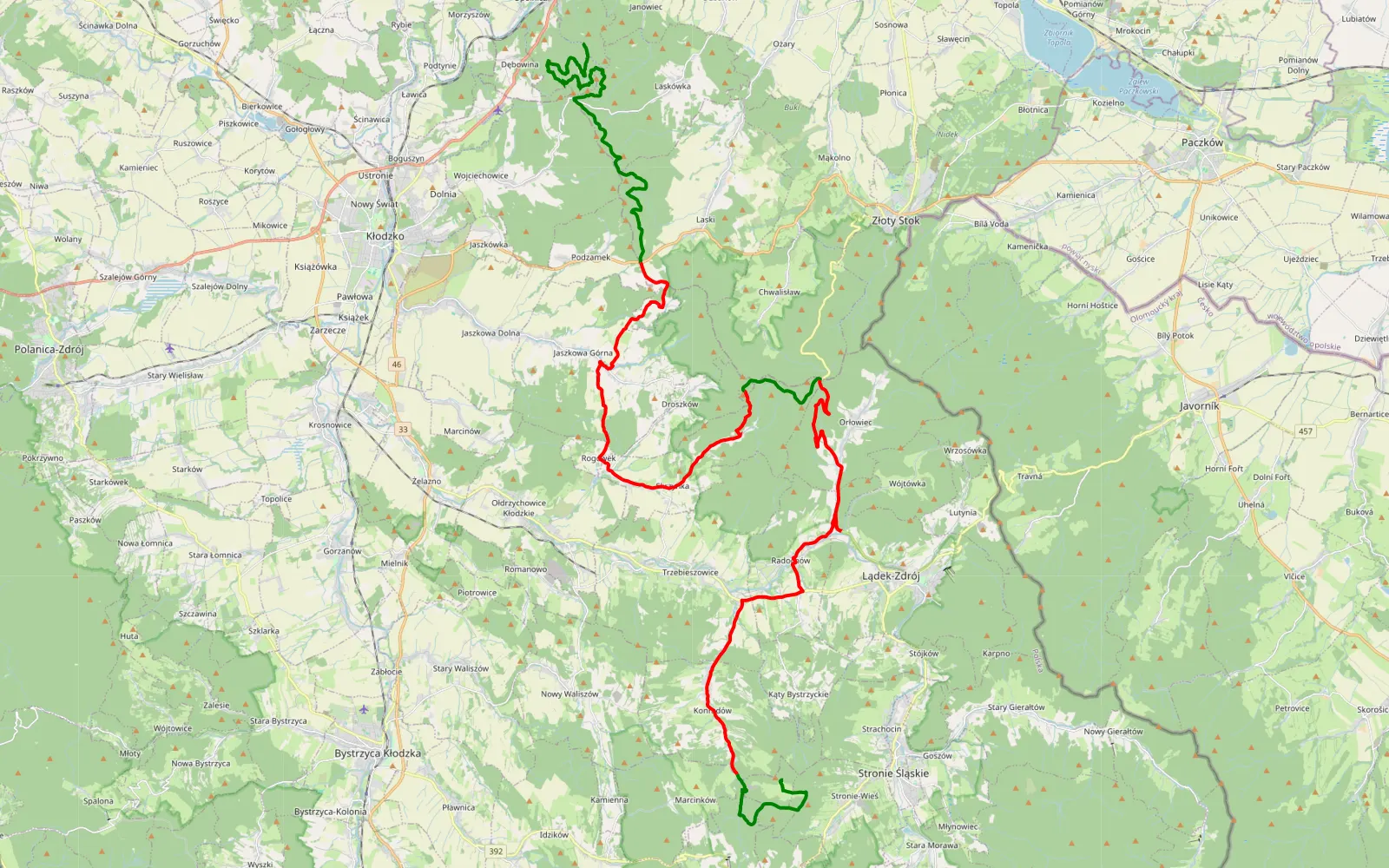Map of Bardo - Czatków - 59.2 km offroad trail, Kłodzko County