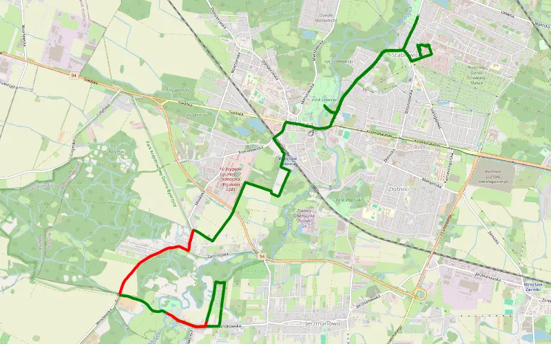 Jerzmanowo-Jarnołtów-Strachowice-Osiniec - Wrocław Pracze