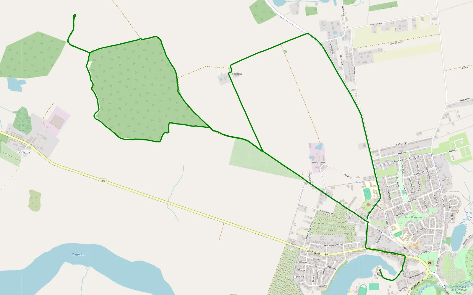 Map of Złotów-Wajlatewo - 9.1 km offroad trail, Złotów County