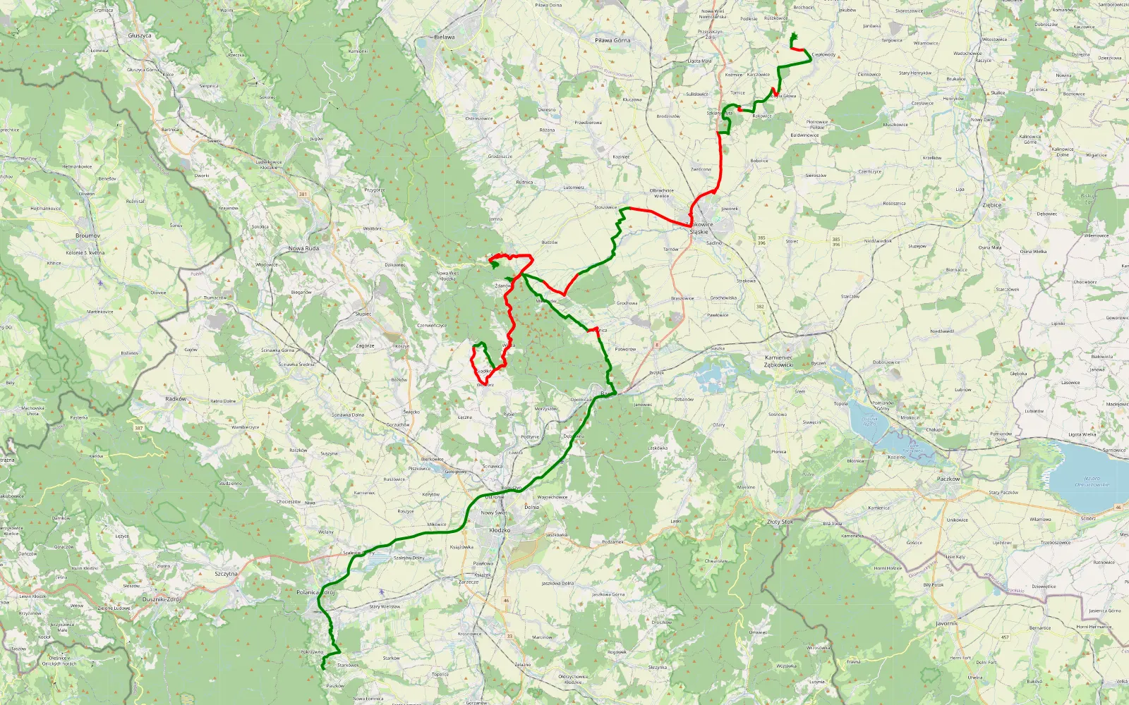Map of Paszków - Ruszkowice - 75.9 km offroad trail, Ząbkowice Śląskie County