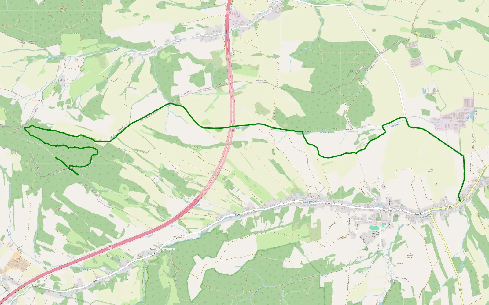 Map of Widok koło studni - 9.1 km offroad trail, Wałbrzych County