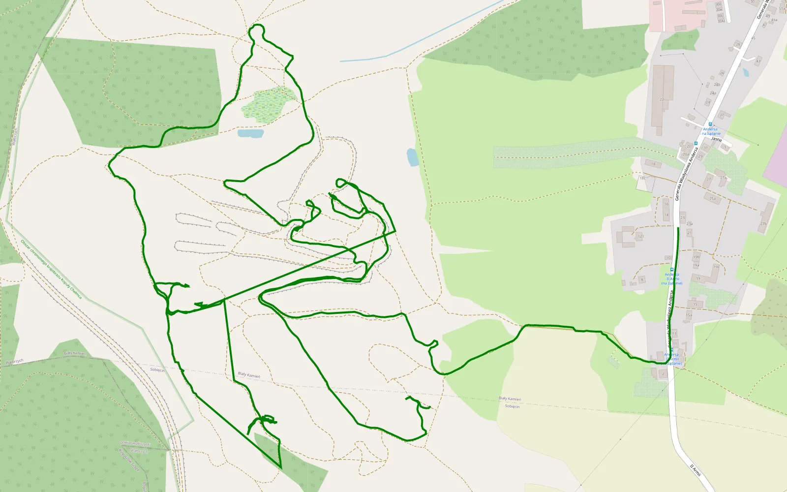 Mapa trasy Hauda2 - 6.8 km trasy offroad, Wałbrzych