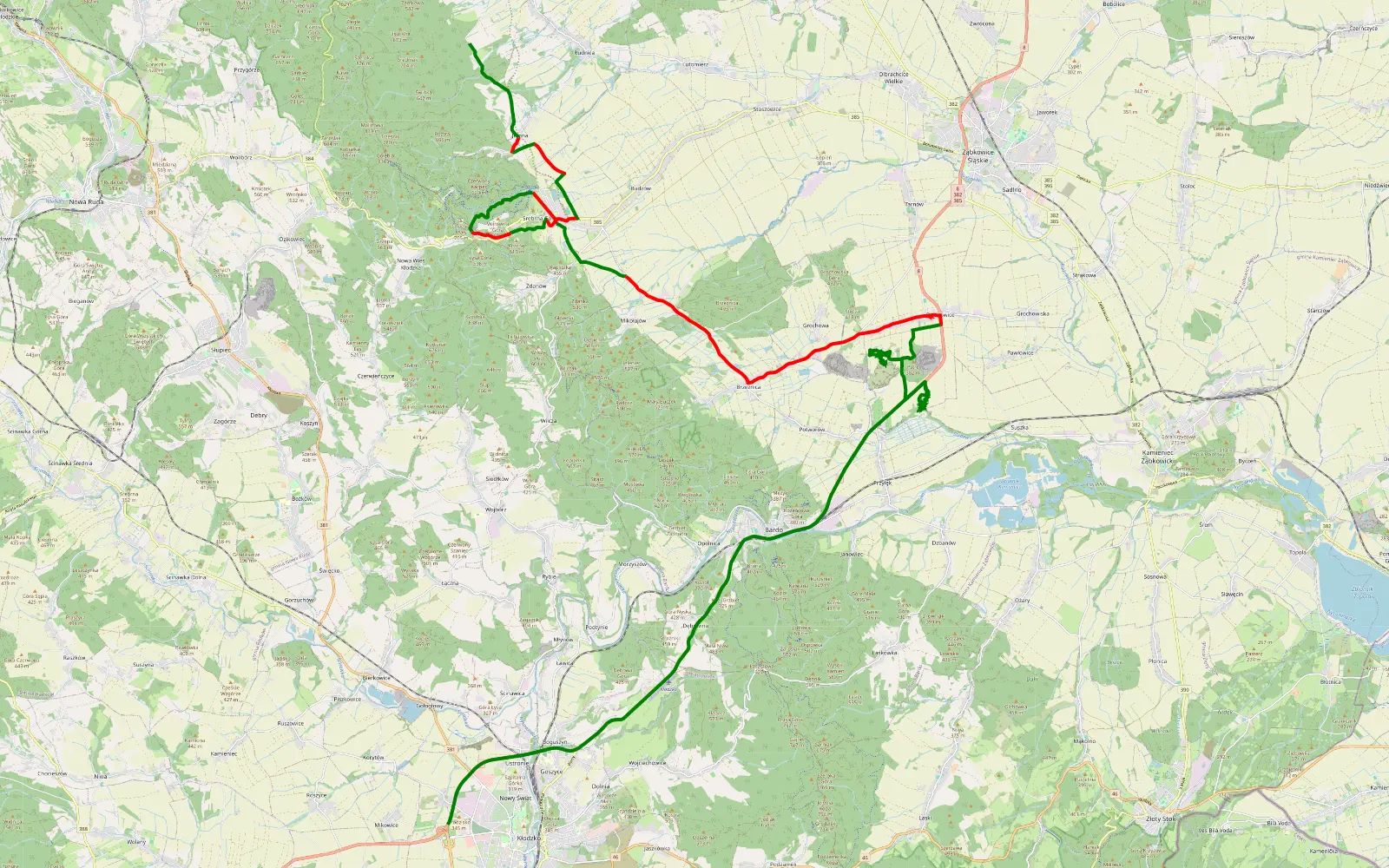 Map of Tour André dag 2 Sudeten - 30.7 km offroad trail, Ząbkowice Śląskie County