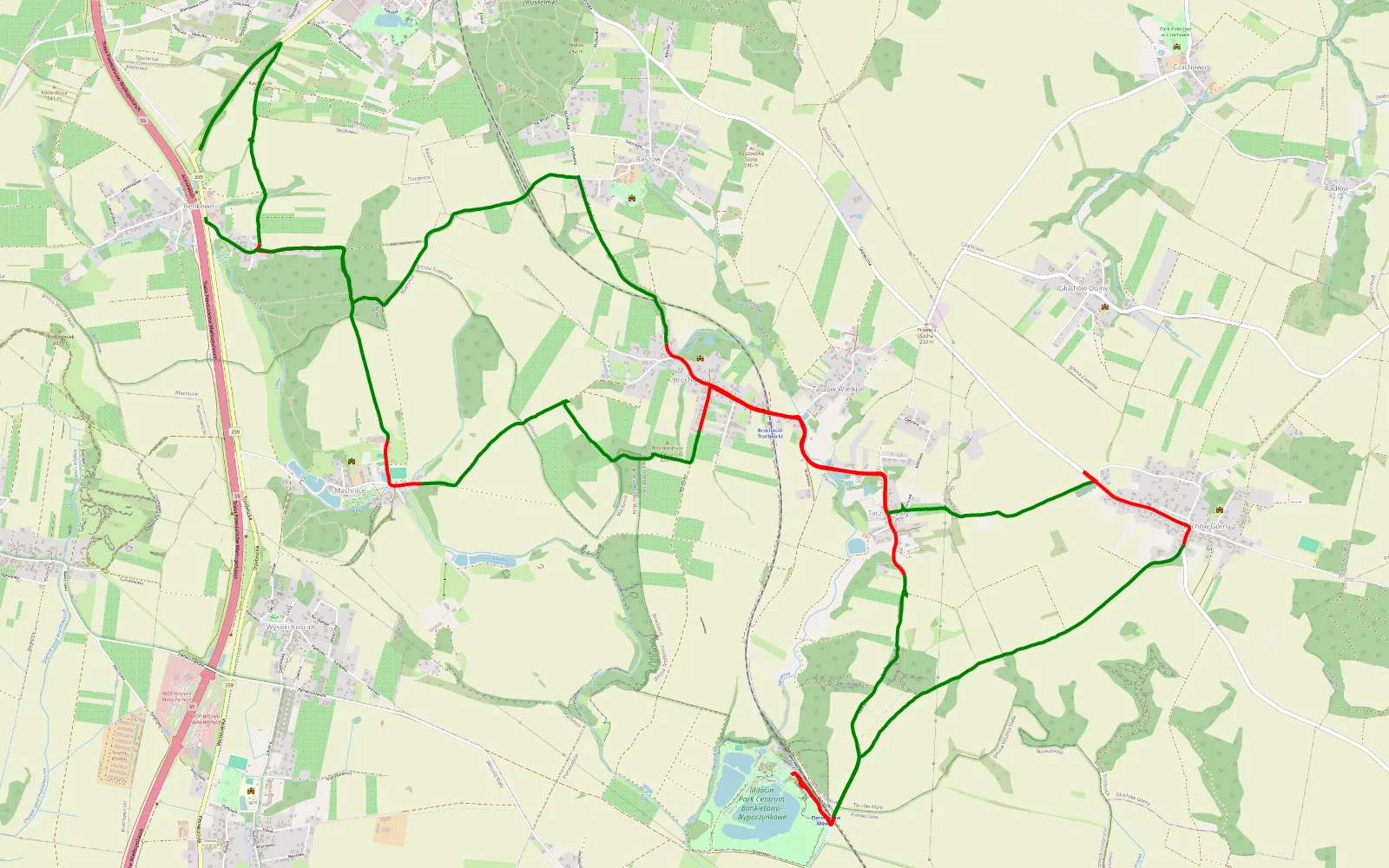 Mapa trasy Trzebnica - 20.9 km trasy offroad, Powiat Trzebnicki