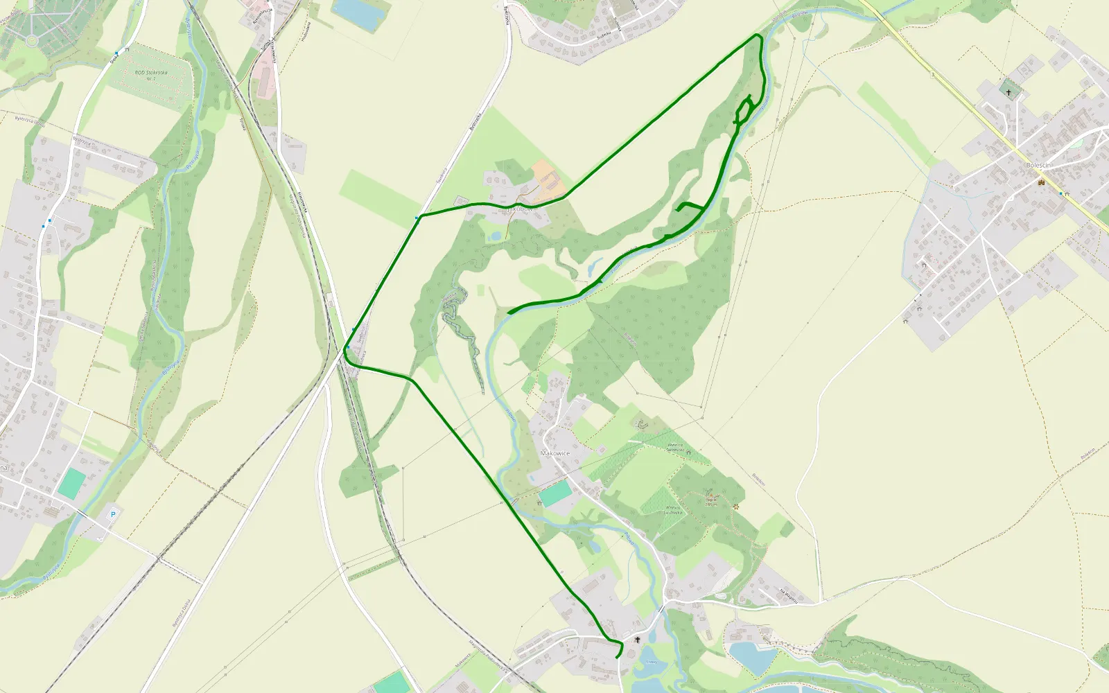 Mapa trasy Makowice - Boleścin - 5.6 km trasy offroad, Powiat Świdnicki