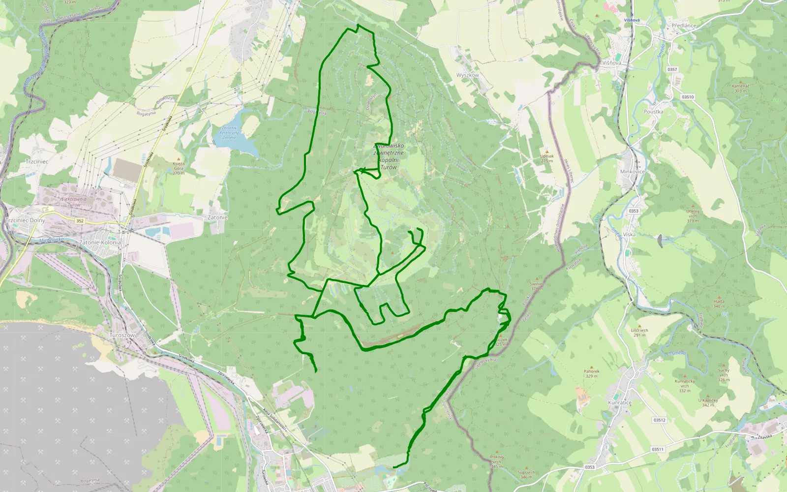 Mapa trasy Offoffoffroad - 37.3 km trasy offroad, Powiat Zgorzelecki