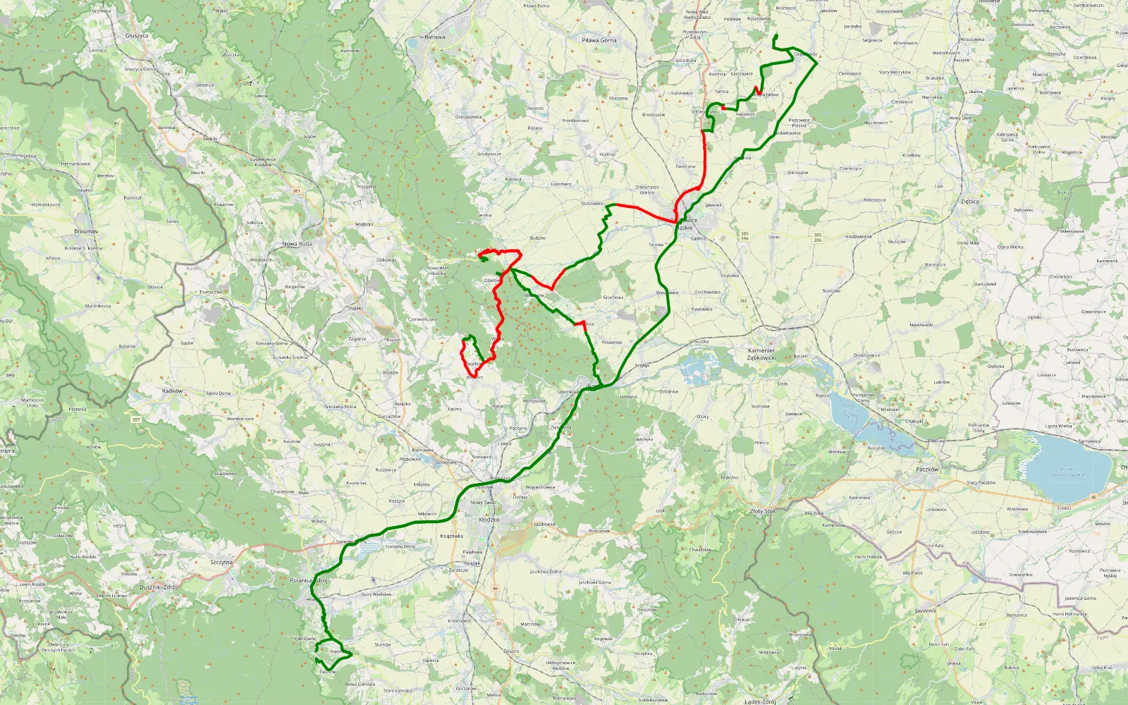 Mapa trasy Sokołówka - Paszków - 74.9 km trasy offroad, Powiat Ząbkowicki