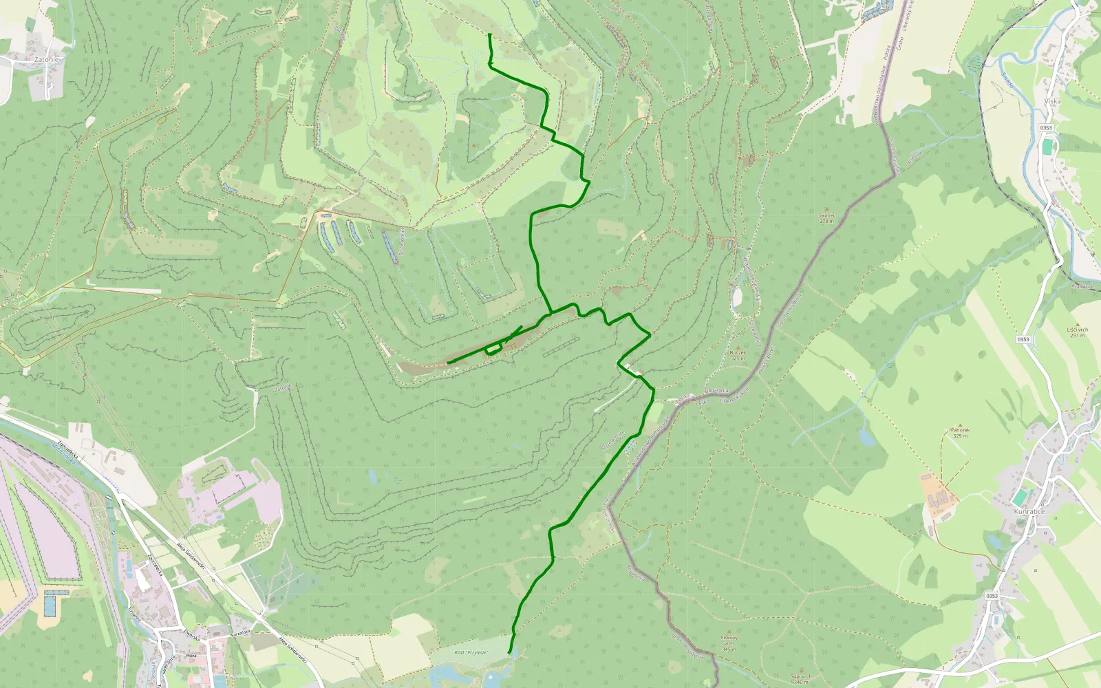 Map of Bogatynia - 13.4 km offroad trail, Zgorzelec County