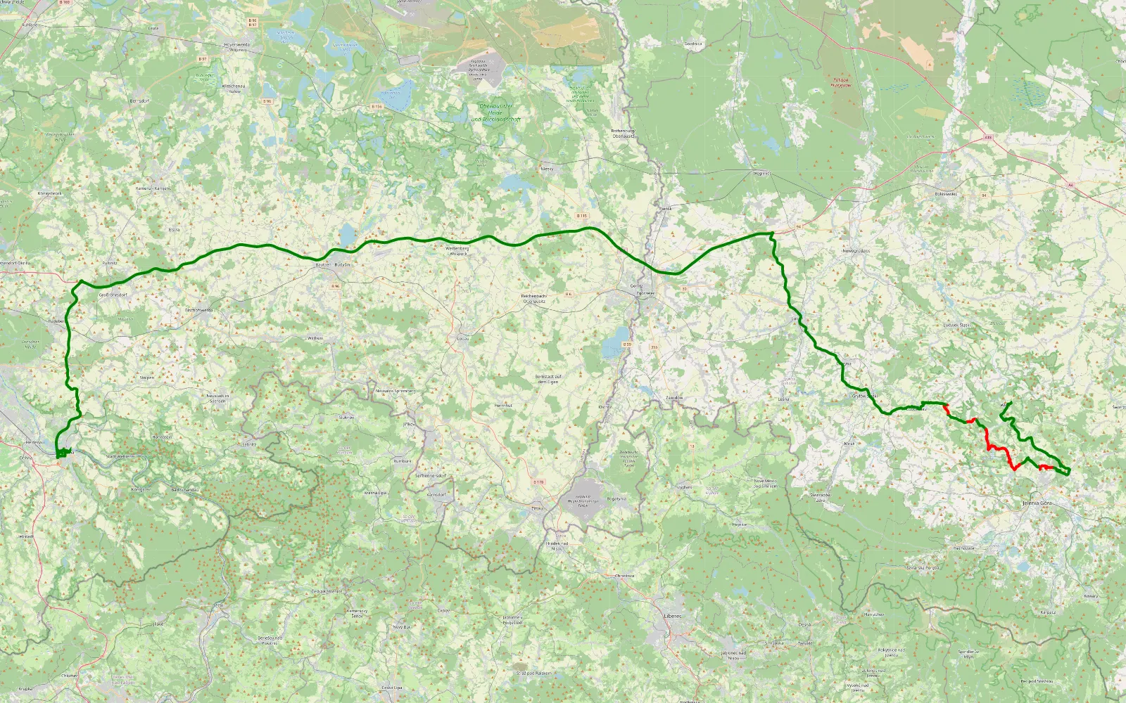 Mapa trasy Polen anhänger 1 - 32 km trasy offroad, Powiat Lwówecki