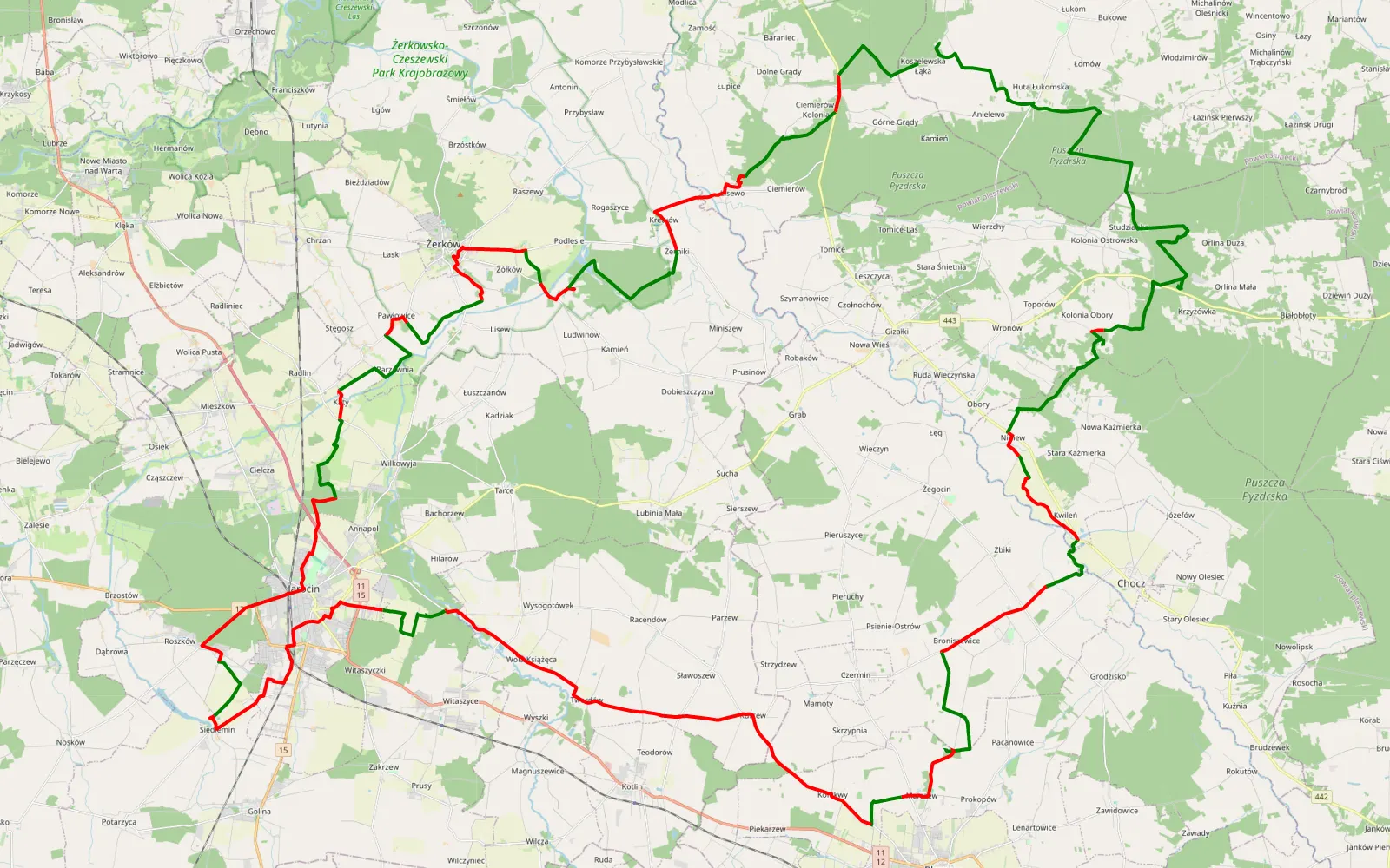 Mapa trasy Prosna i Lutynia by Miki - 122.2 km trasy offroad, Powiat Jarociński