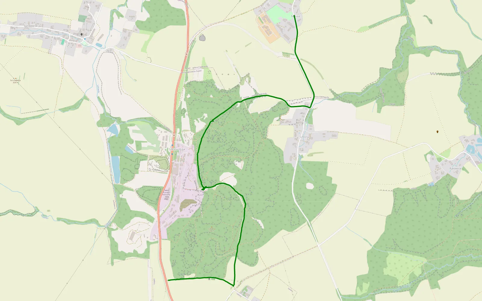 Map of Siodłowice - Tomice - 3.4 km offroad trail, Ząbkowice Śląskie County