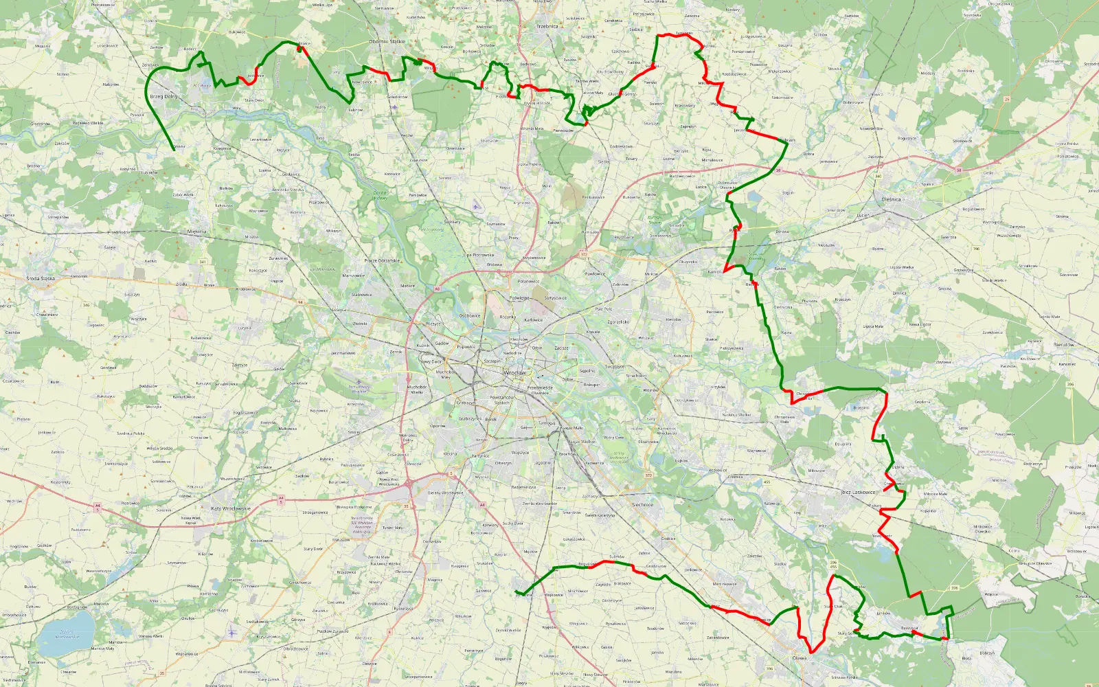 Mapa trasy Wielka pętla 12024-11-23 - 169.3 km trasy offroad, Powiat Trzebnicki