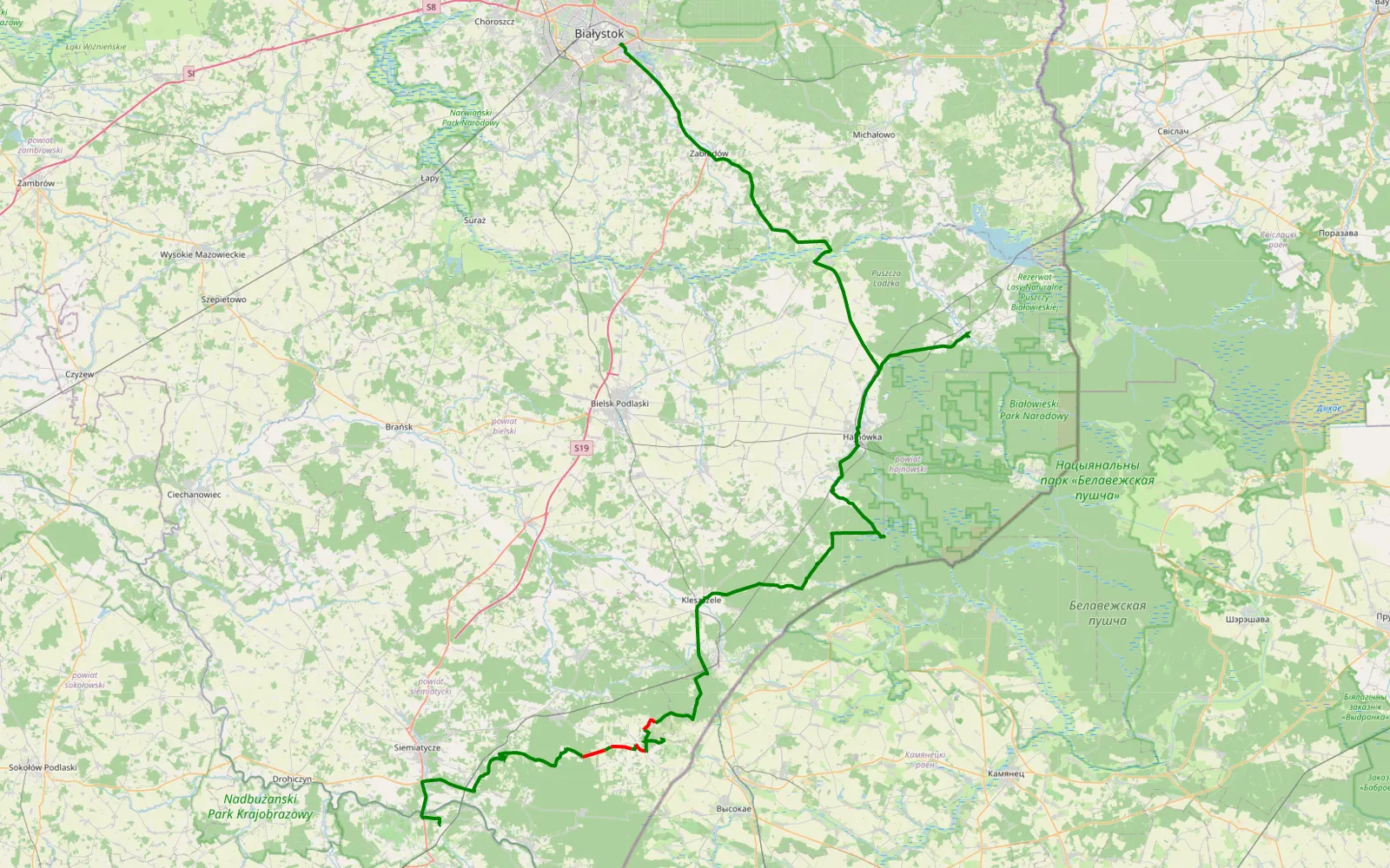 Map of Podlasie Trip - 24.5 km offroad trail, Siemiatycze County