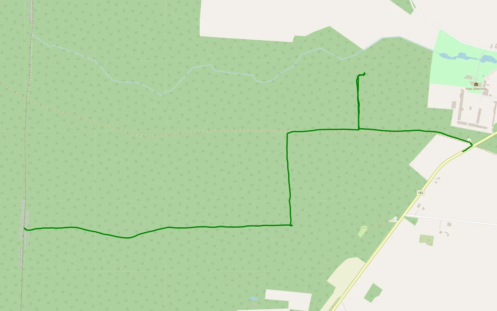 Map of Jabłonowo - 3.6 km offroad trail, Piła County