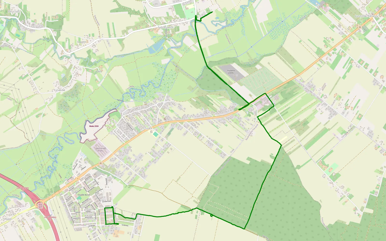 Mapa trasy Turka - 4.7 km trasy offroad, Powiat Lubelski