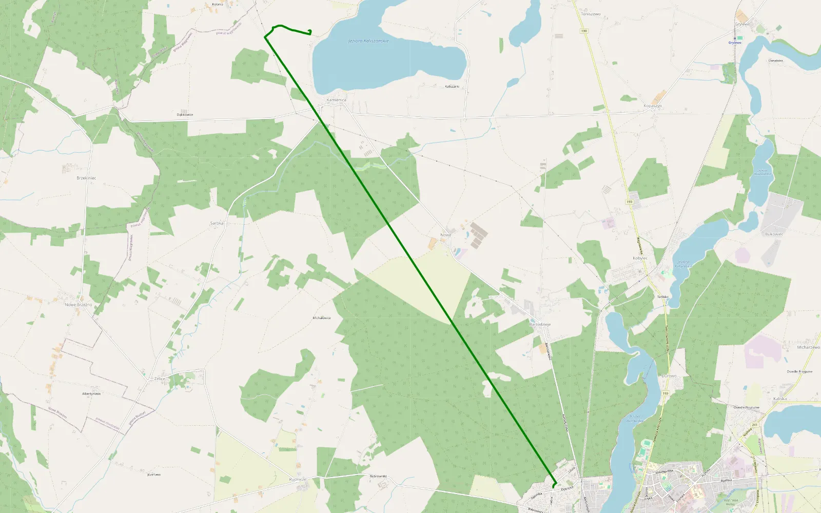 Map of Wągrowiec - Kamienica - 1.1 km offroad trail, Wągrowiec County