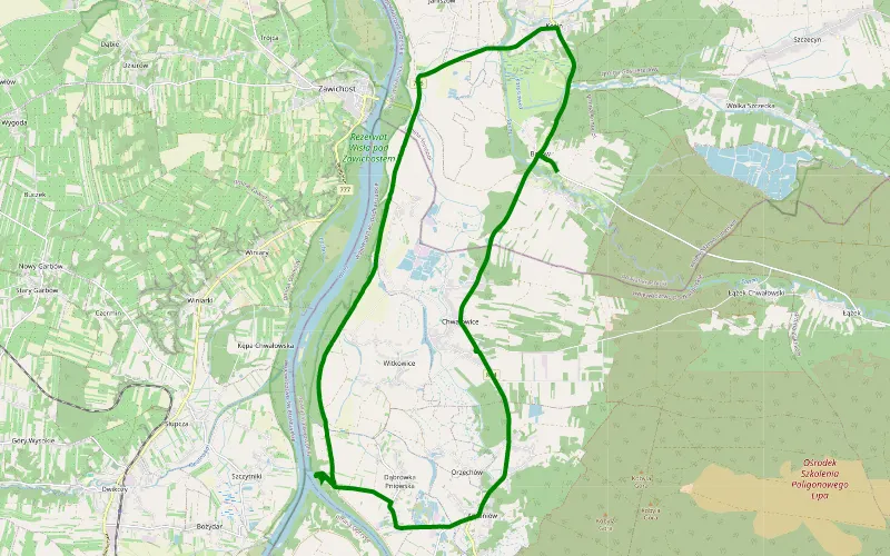 Borow San Wisla podróż obok Wału