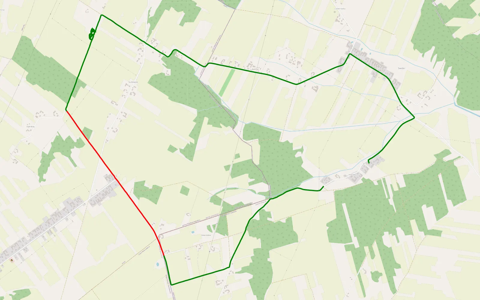 Map of Ok - 8.1 km offroad trail, Garwolin County